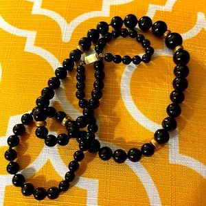 14k black beaded necklace